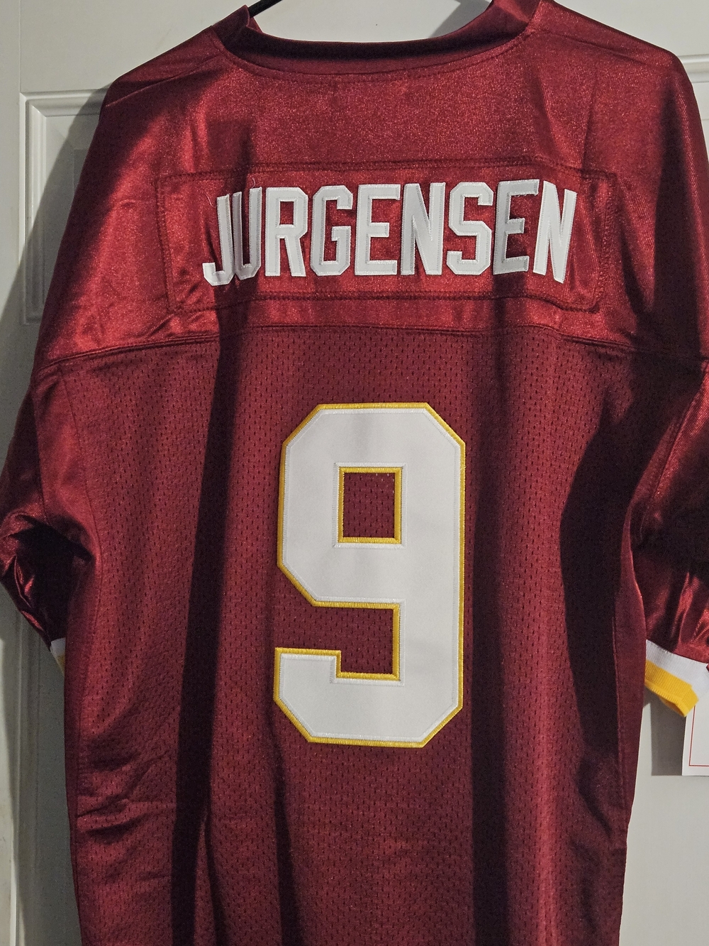 Mitchell & Ness Burgundy Football Jersey with White & Black Lettering